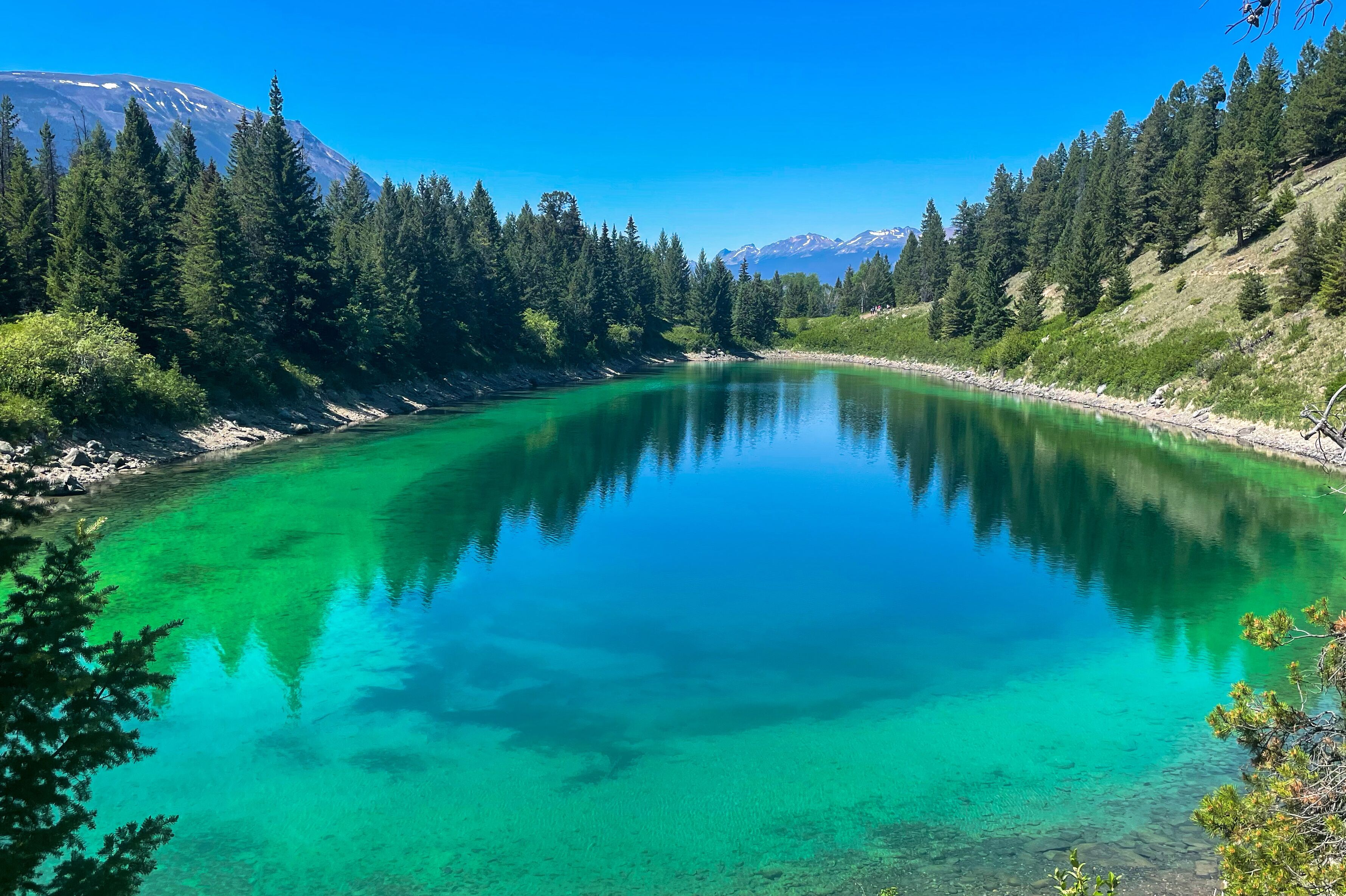 Wunderschöner See im Valley of the Five Lakes, Jasper Nationalpark