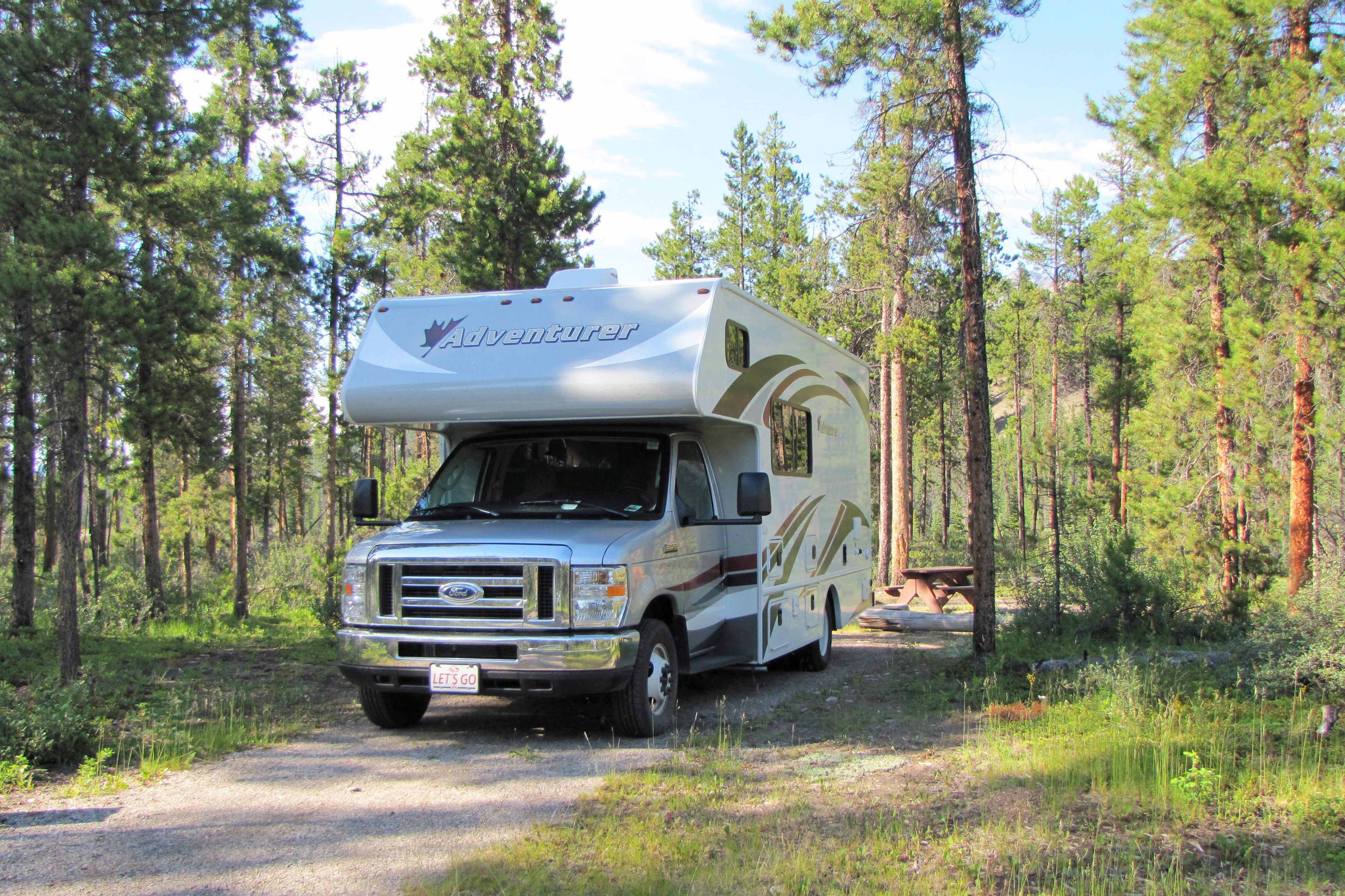 Stellplatz auf dem Wabasso Campingplatz, Jasper, Alberta