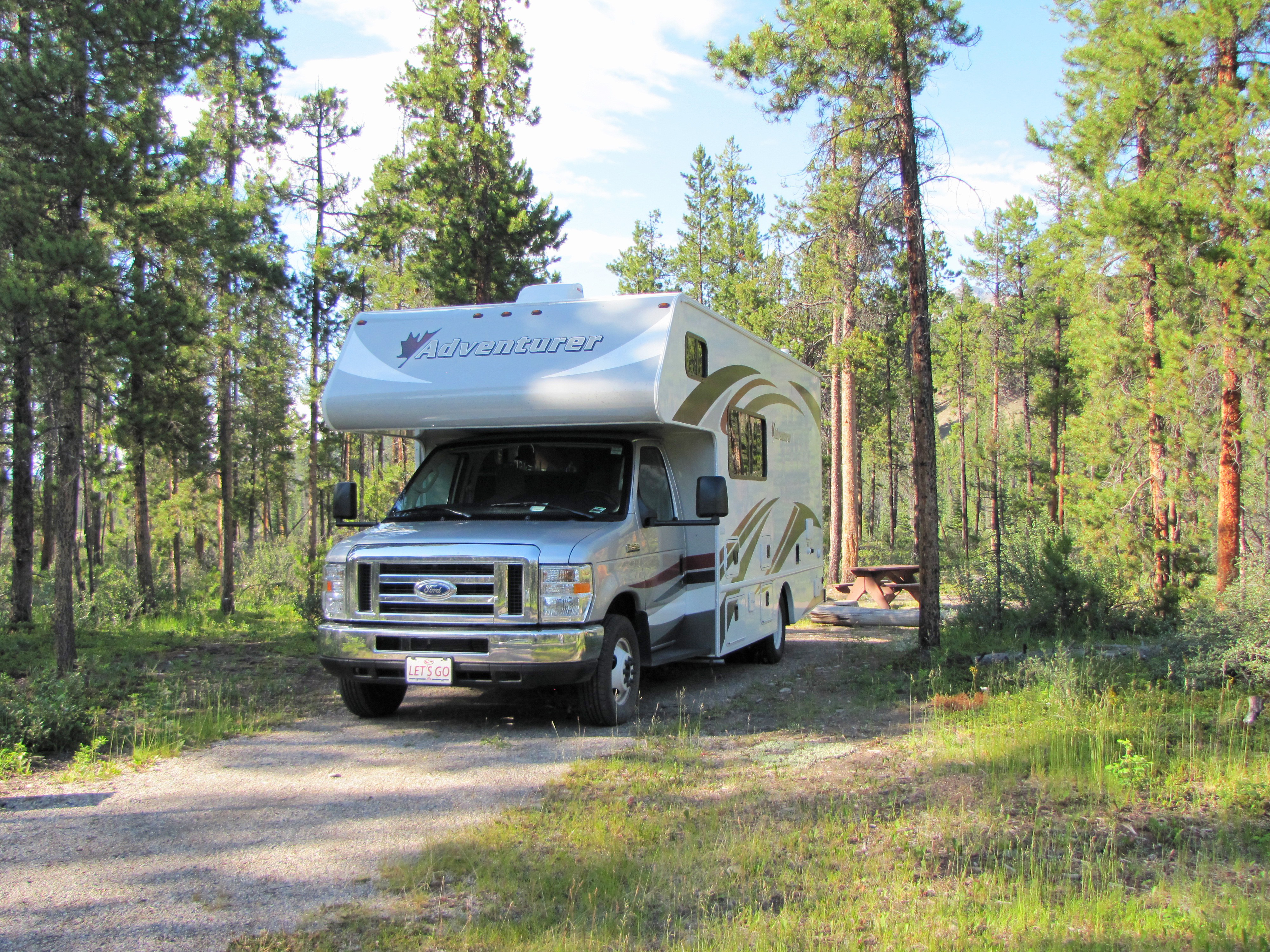 Stellplatz auf dem Wabasso Campingplatz, Jasper, Alberta