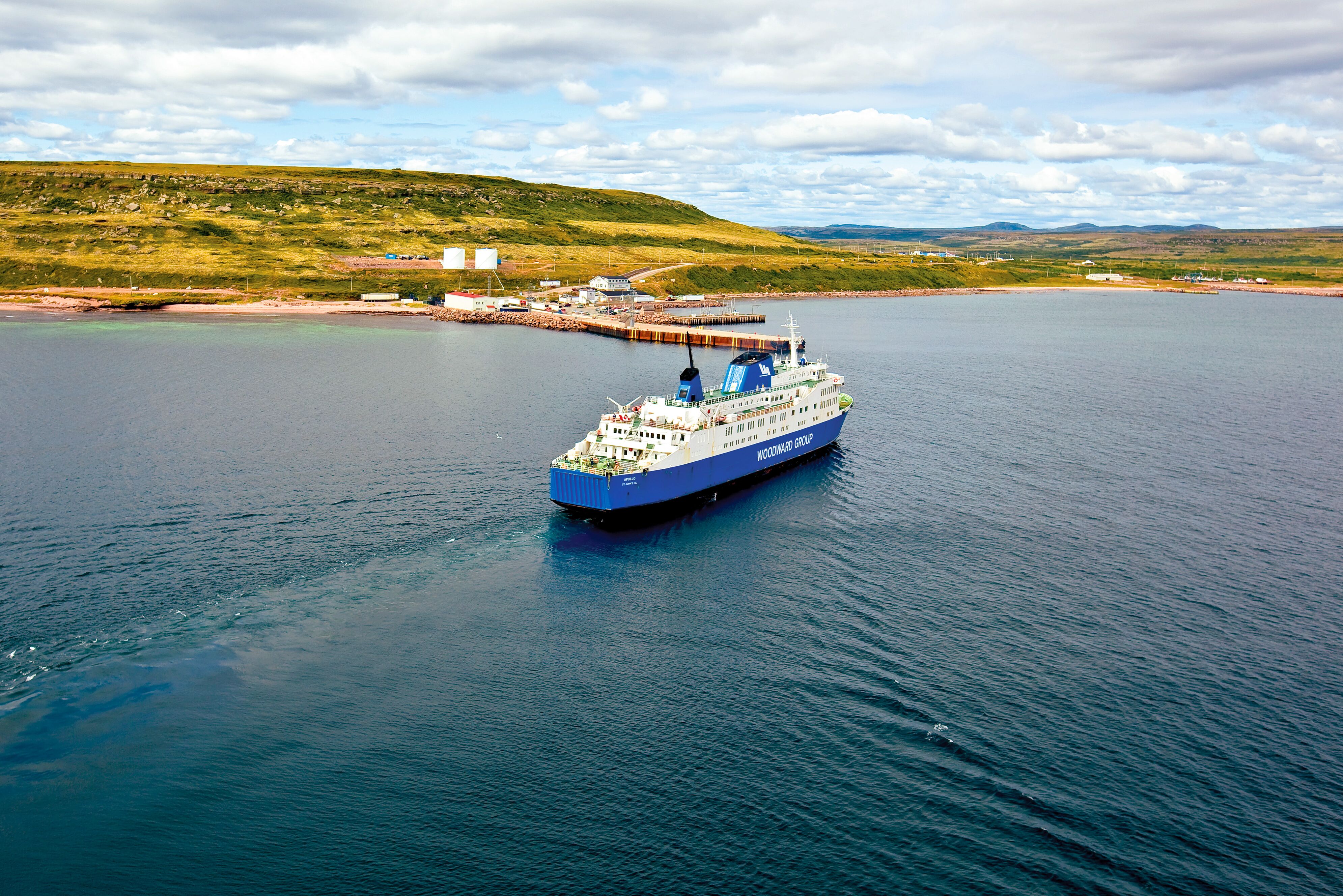 Die Fähre auf dem Weg durch die Strait of Belle Isle nach Blanc Sablon in Labrador