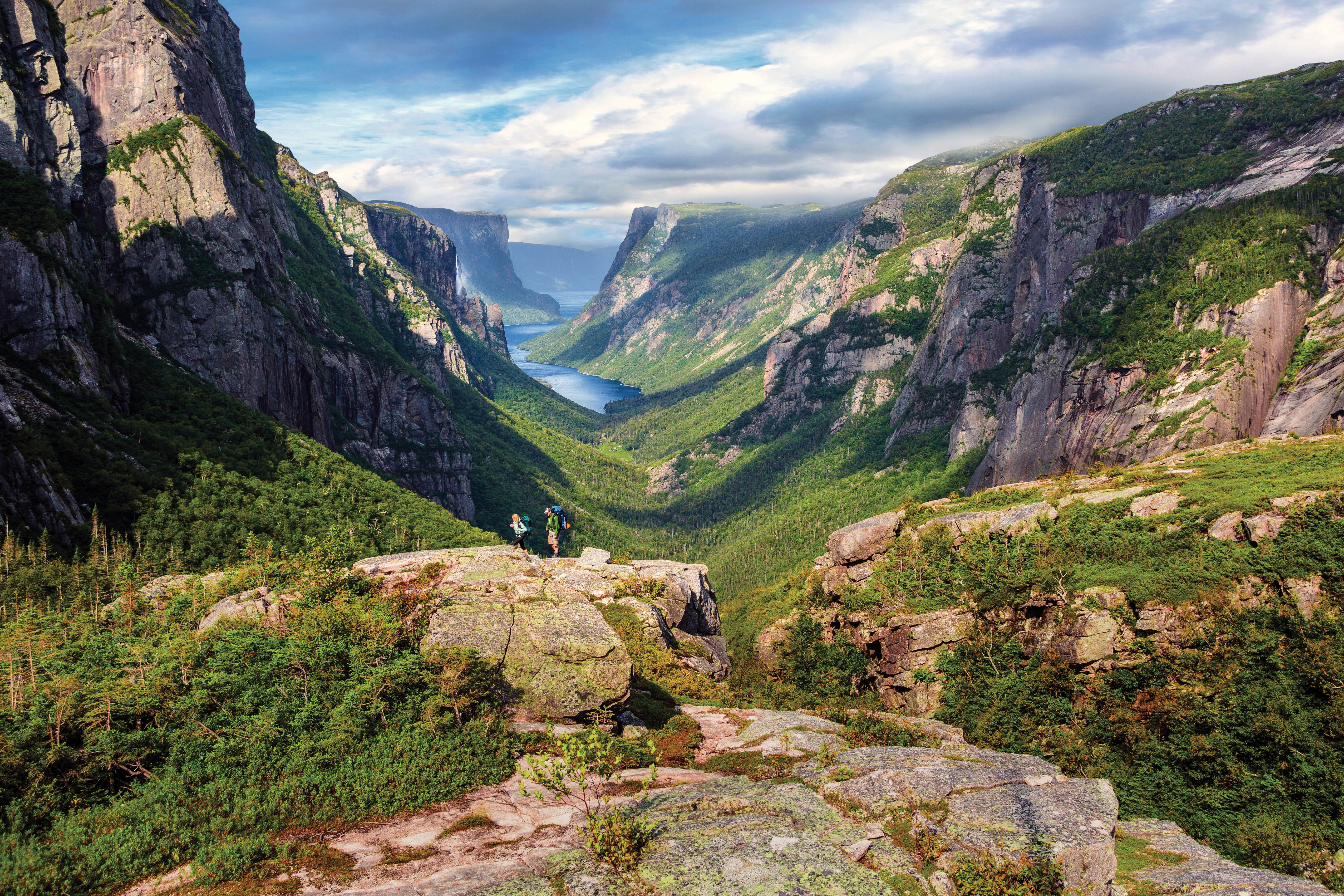 Hikers, Western brook Pond Fjord