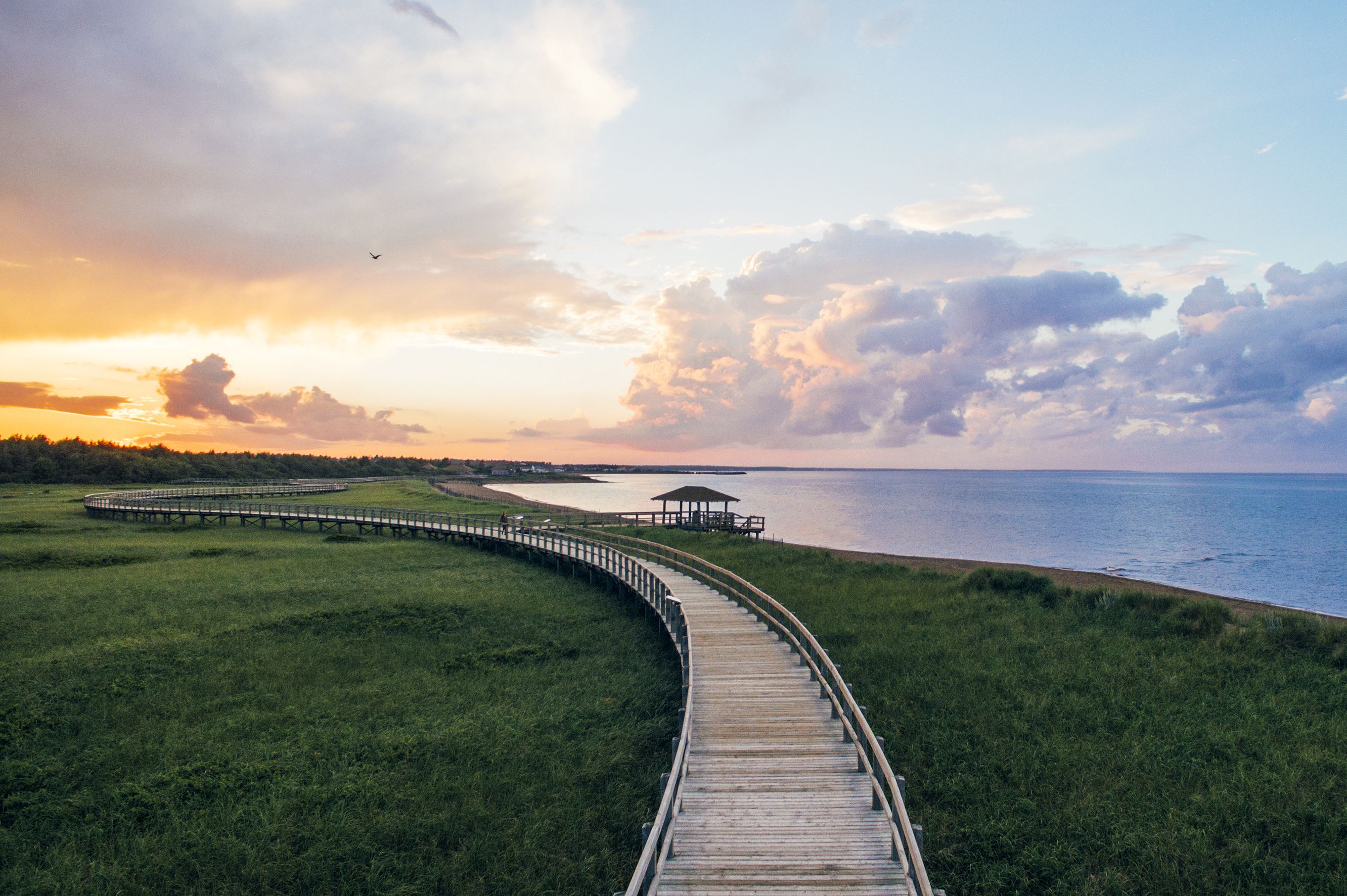 Blick in die idyllische Landschaft beim kleinen Ort Bouctouche in New Brunswick