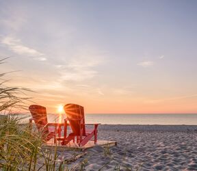 Sonnenuntergang am Kellys Beach im Kouchibouguac-Nationalpark in New Brunswick