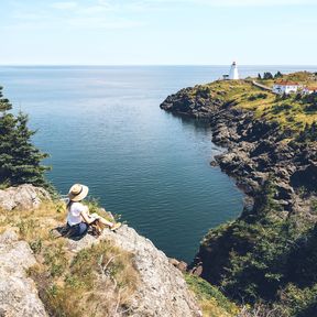 Aussicht auf das Swallowtail Lighhouse auf der Insel Grand Manan in New Brunswick