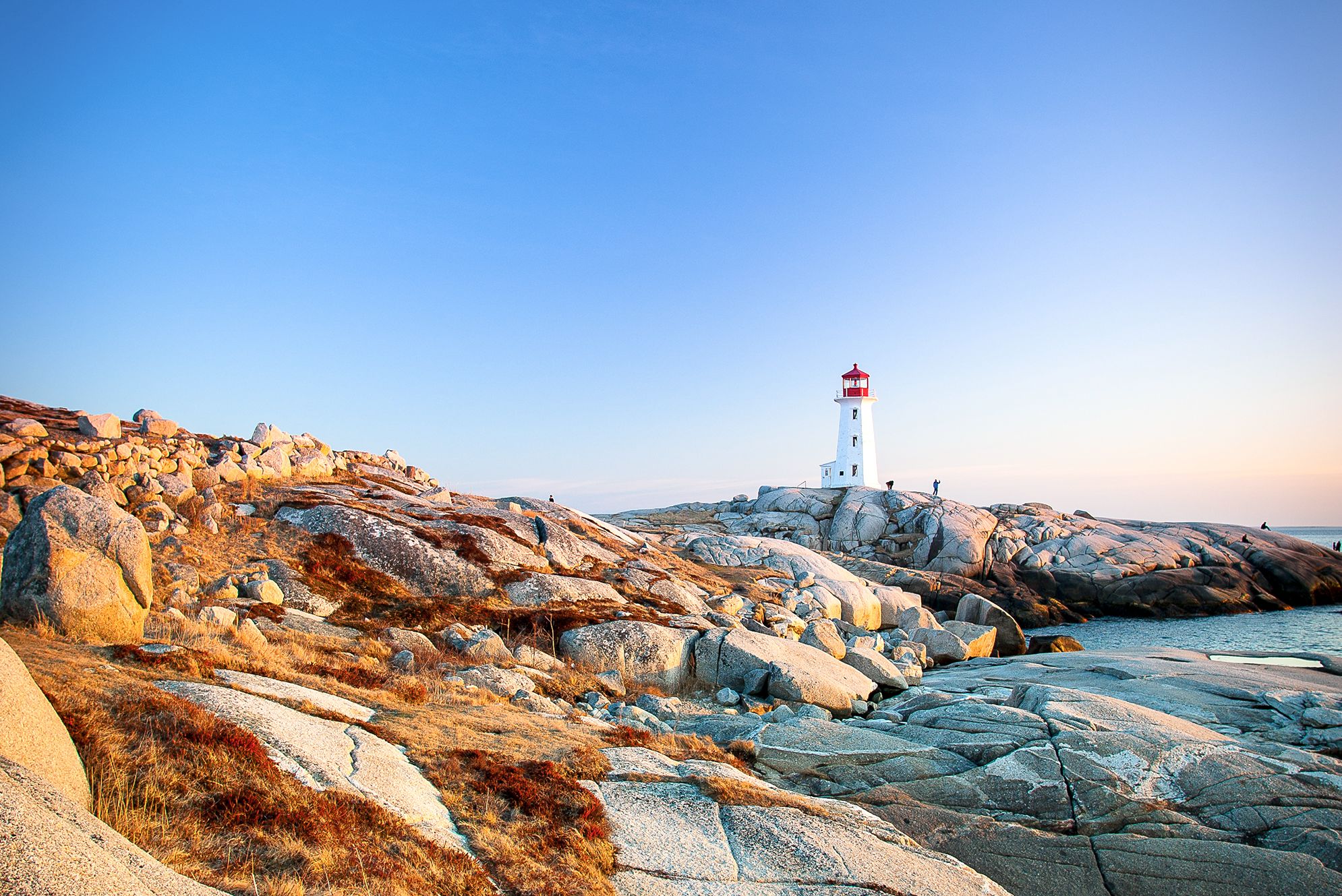 Das Peggy's Cove Lighthouse an der KÃ¼ste von Nova Scotia