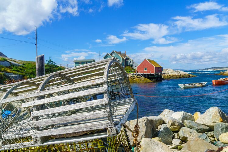 Blick in den Hafen von Peggys Cove in Nova Scotia