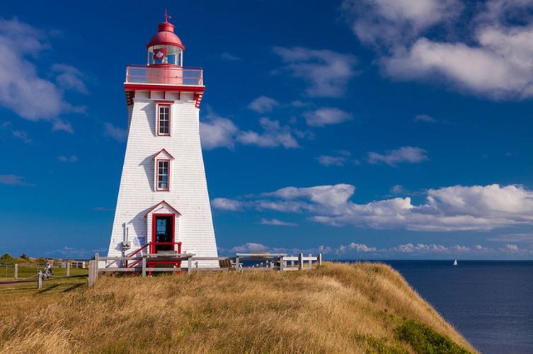 Leuchtturm am Strand von Prince Edward Island