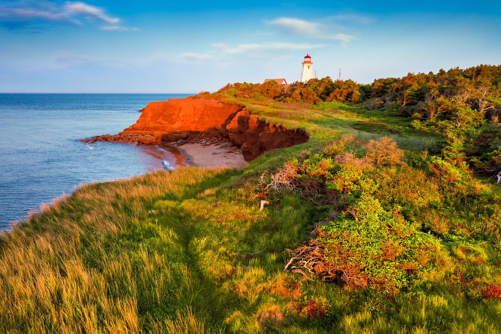 Idyllische Landschaft mit Blick aufs Meer auf Prince Edward Island