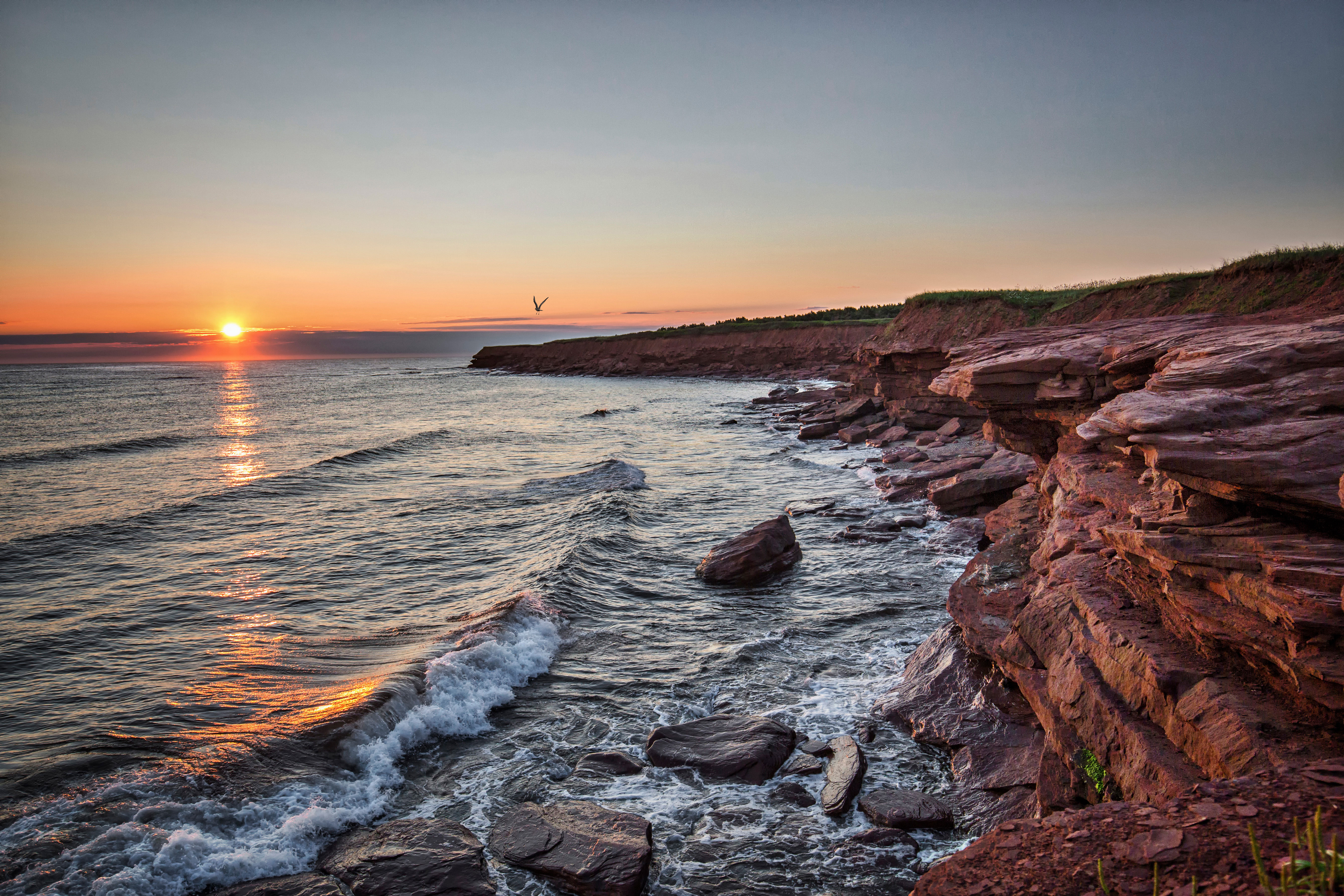 Sonnenuntergang am schönen Cavendish Beach