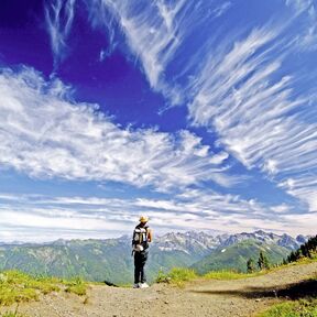 Wanderer in den Selkirk Mountains