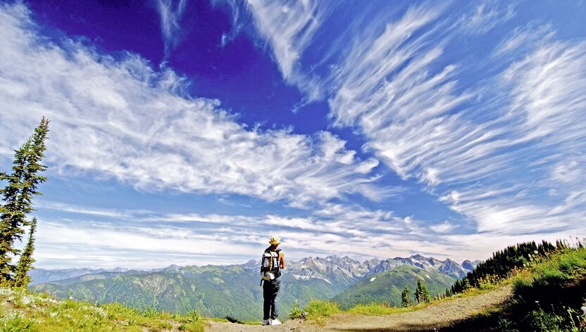 Wanderer in den Selkirk Mountains Wanderer in den Selkirk Mountains