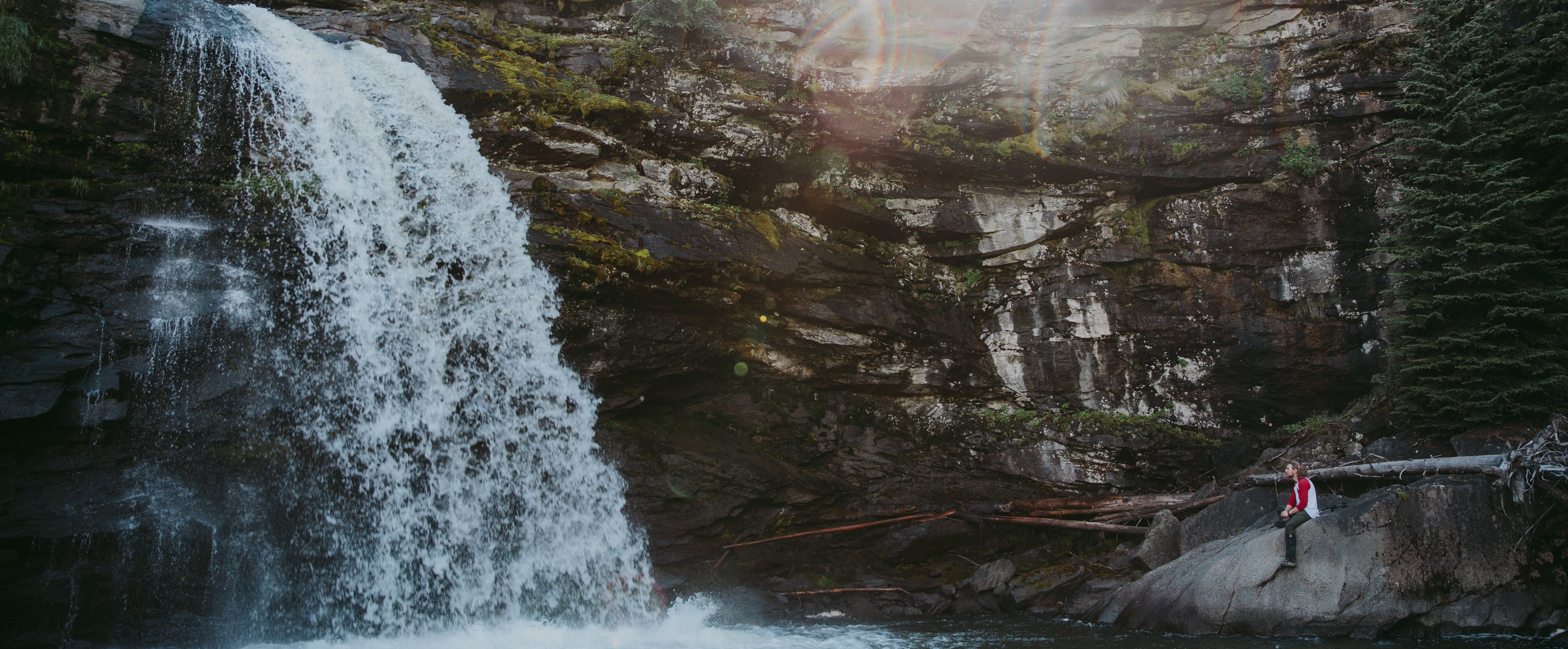 Blick auf die wunderschönen Babcock Falls