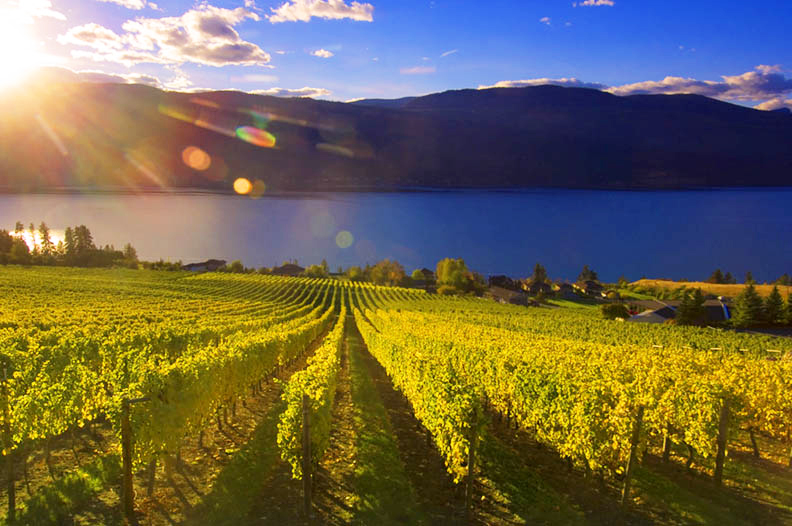 Okanagan Valley im Sonnenuntergang