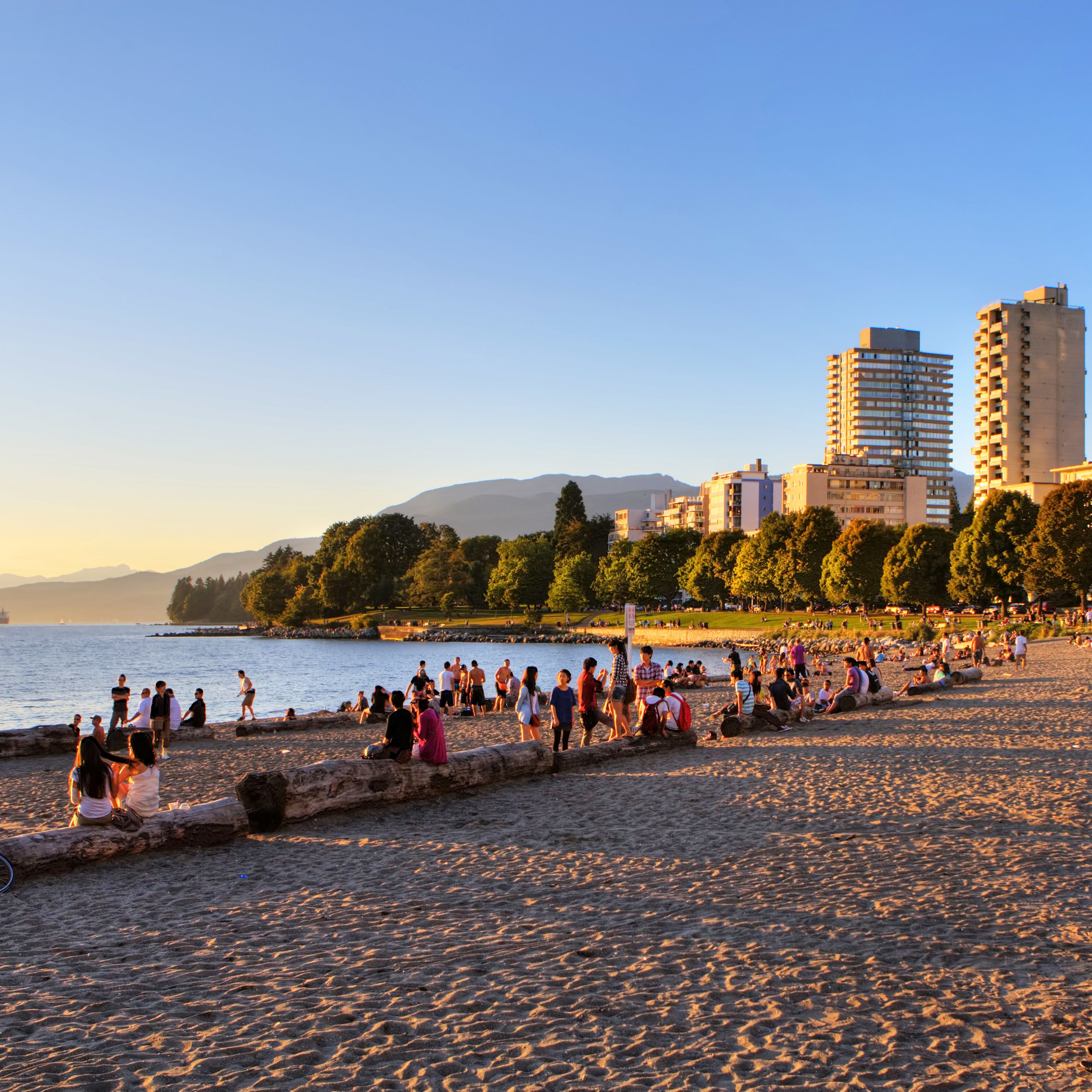 Sonnenuntergang an der English Bay in Vancouver, British Columbia