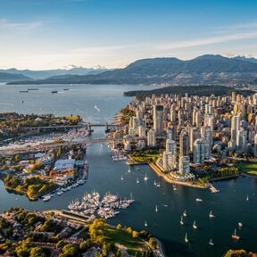 Luftaufnahme der Skyline von Vancouver