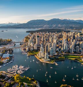 Luftaufnahme der Skyline von Vancouver