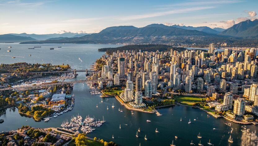 Luftaufnahme der Skyline von Vancouver Luftaufnahme der Skyline von Vancouver