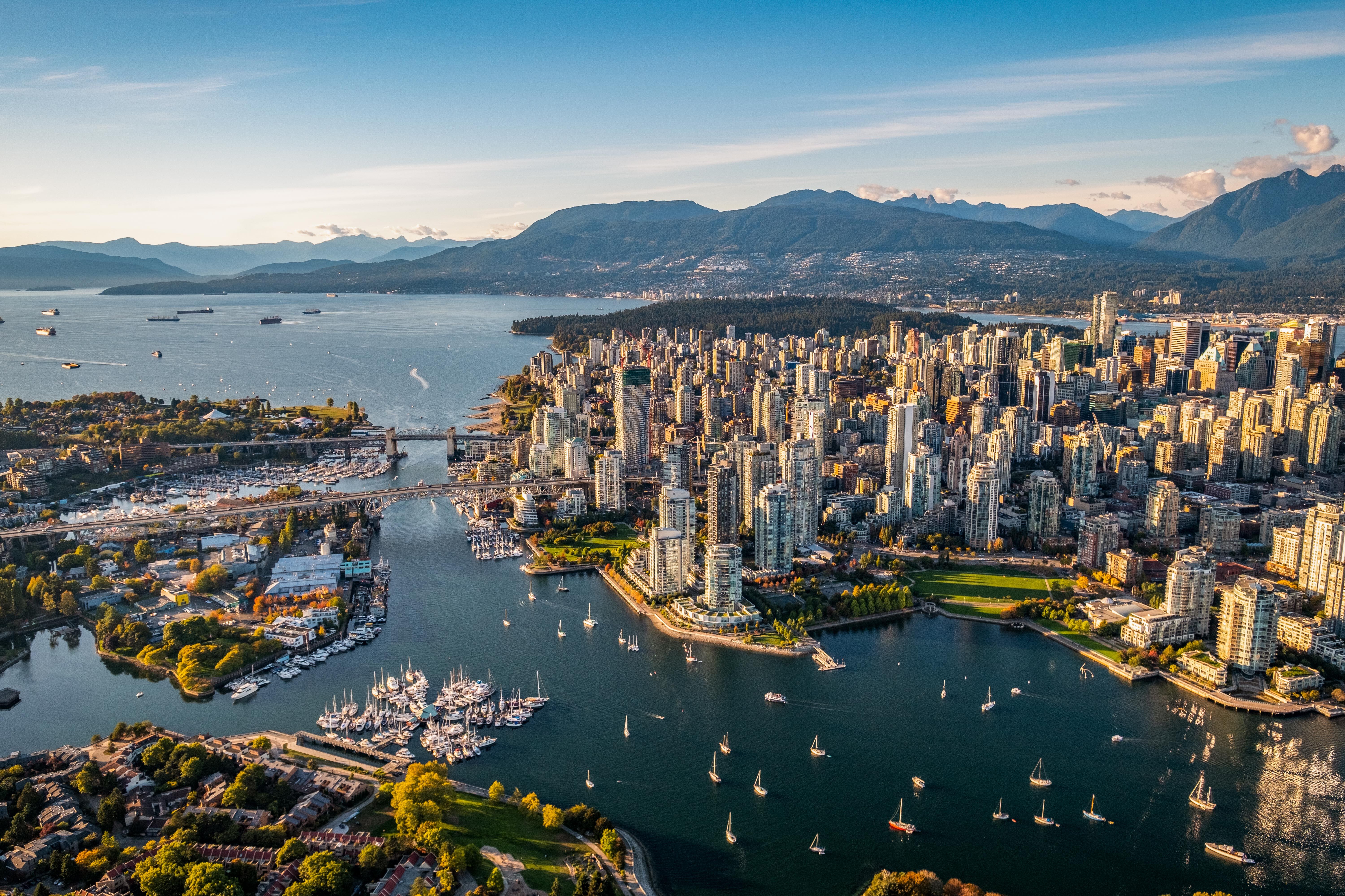 Luftaufnahme der Skyline von Vancouver