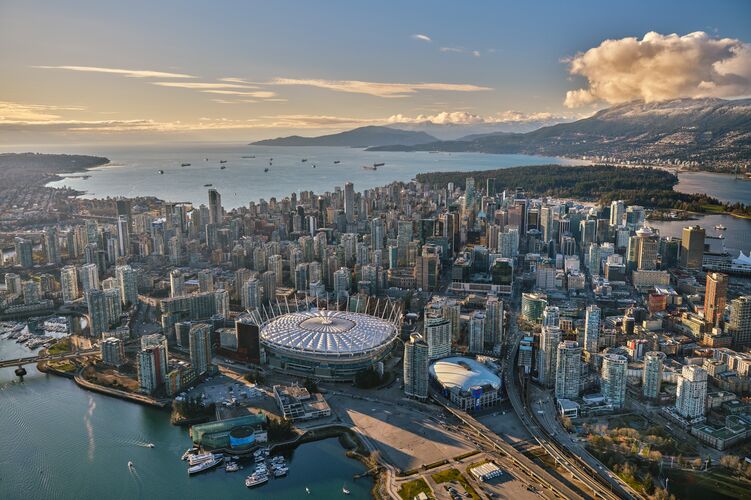 Atemberaubender Blick von Vancouver von oben