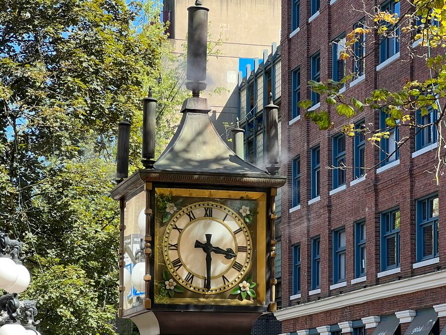 Historische Steam Clock in Gastown in Vancouver