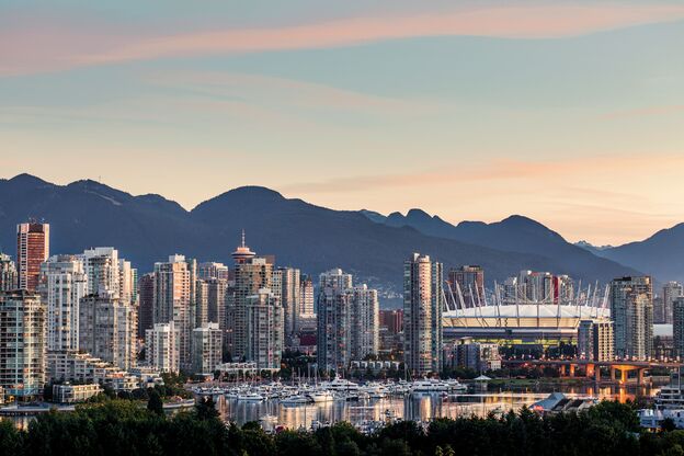 Vancouvers Skyline bei Dämmerung Vancouvers Skyline bei Dämmerung