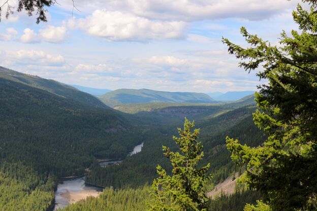 Ausblick über die Weiten des Wells Gray Provincial Park in British Columbia
