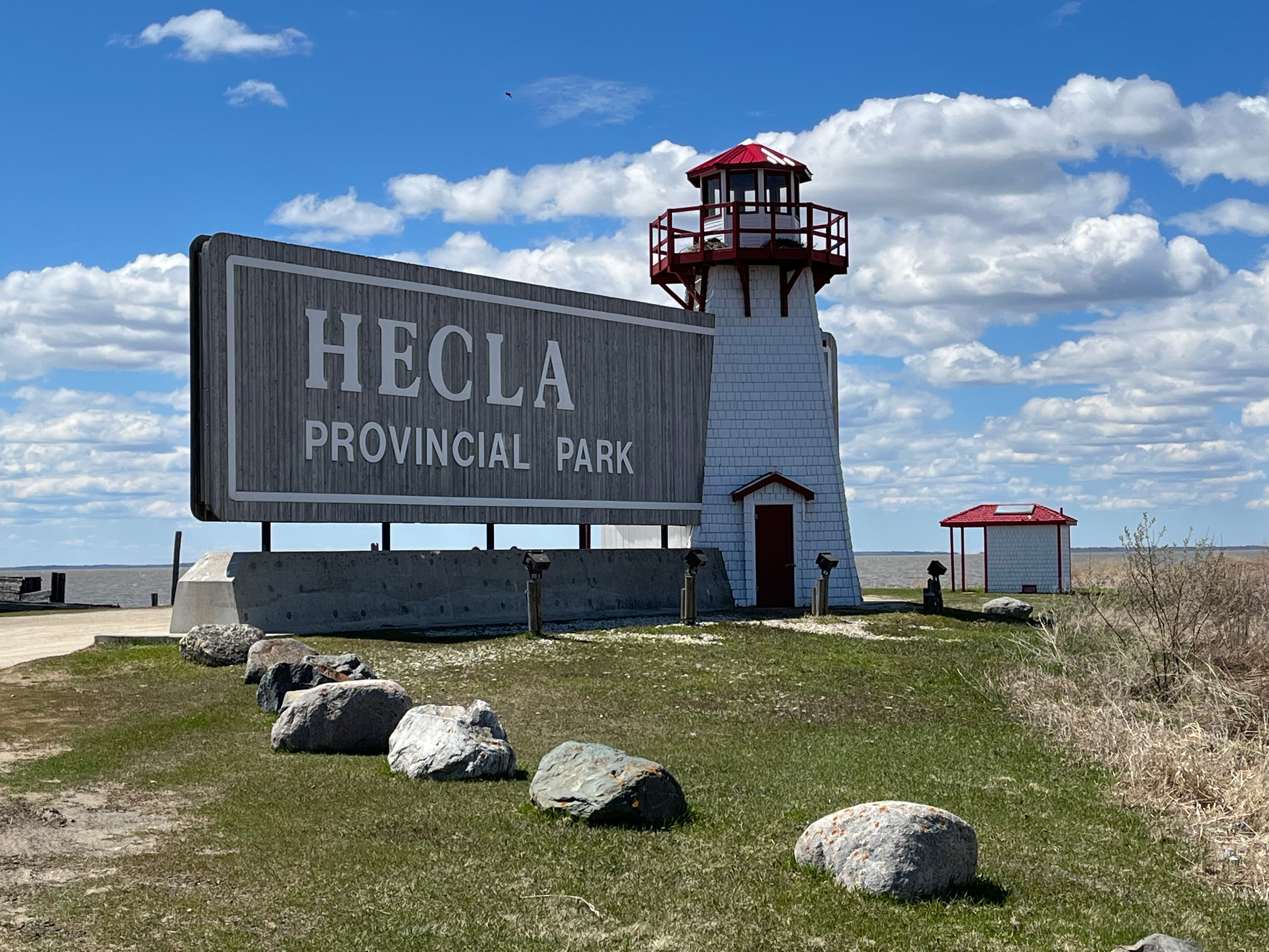 Willkommensschild im Hecla Provincial Park