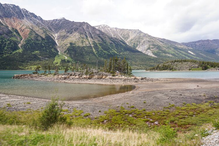 Der Ausblick auf den Lake Bennett in Yukon