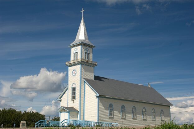 Weiße Kirche in Fort Providence Weiße Kirche in Fort Providence