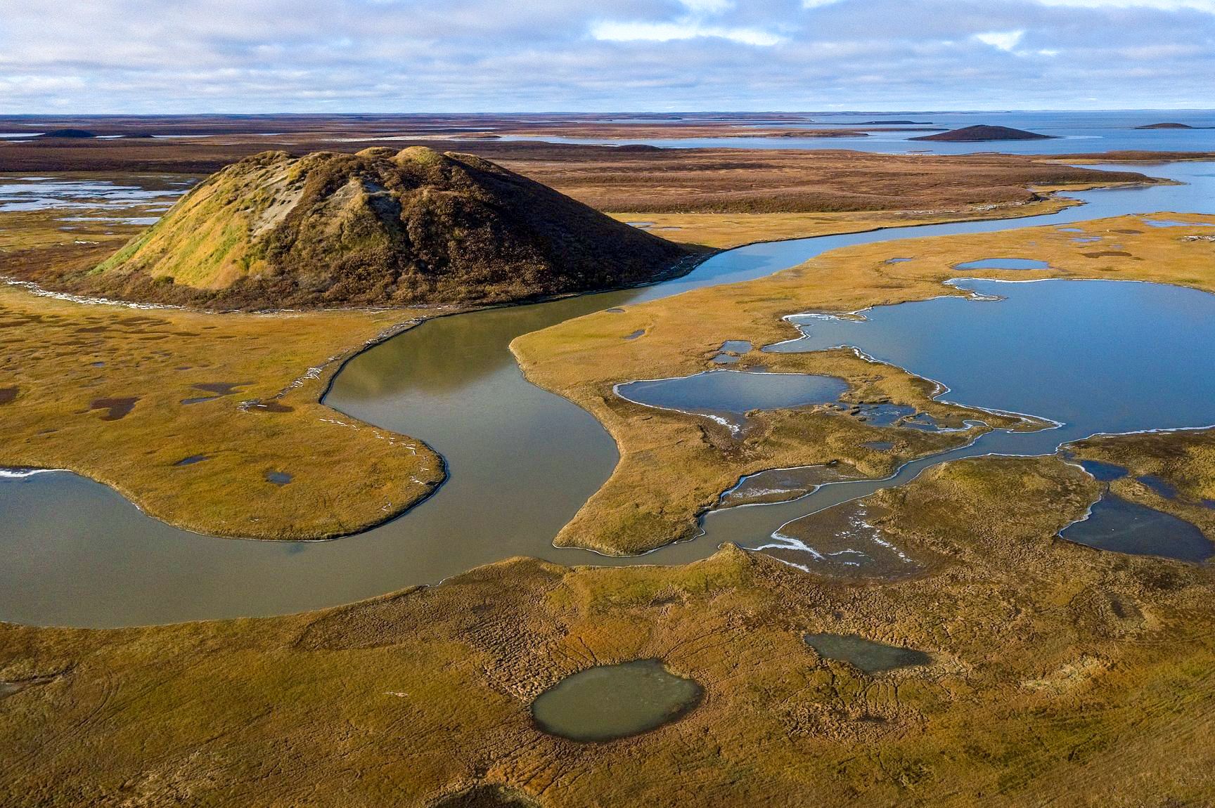 Die Weiten der Pingo National Landmark in den Northwest Territories