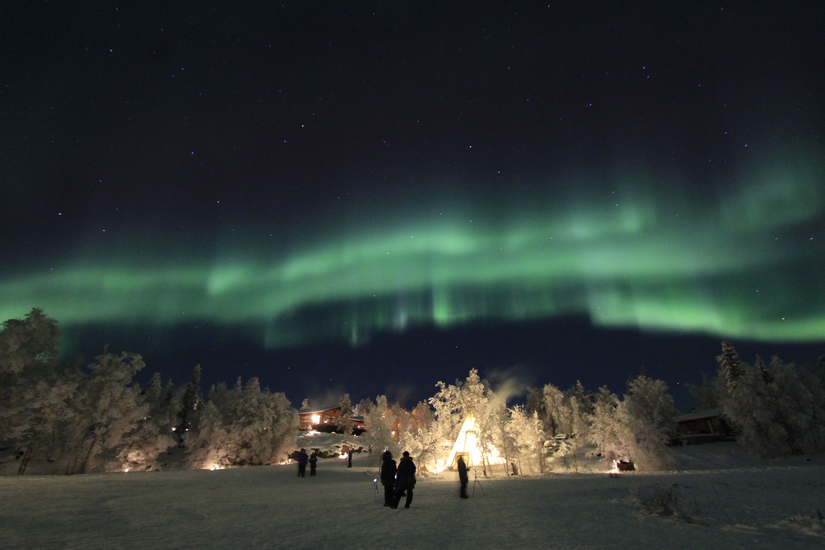 Winterliches Aurora-Schauspiel