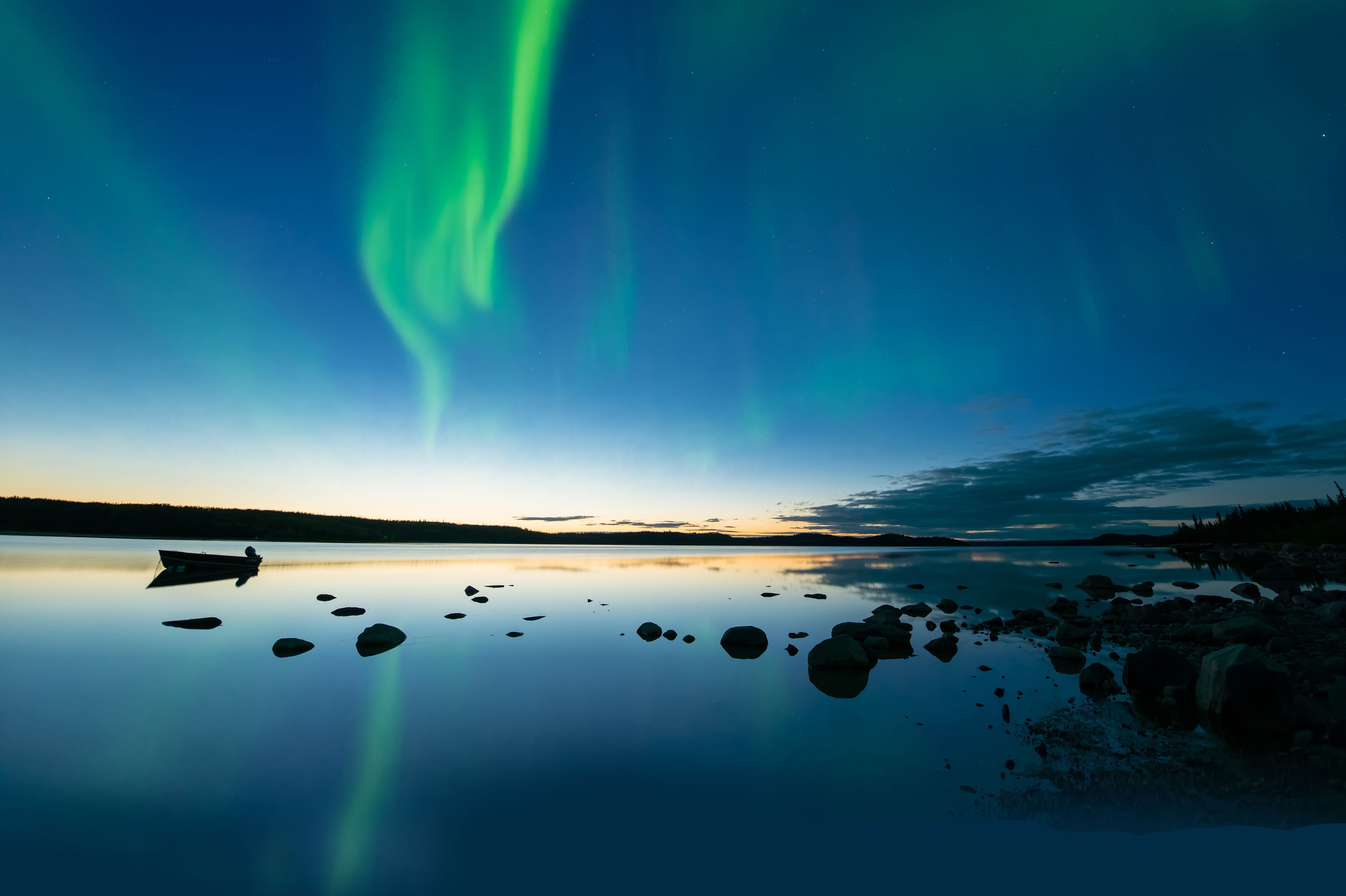 Die Sichtung von Polarlichtern bei Yellowknife in den Northwest Territories