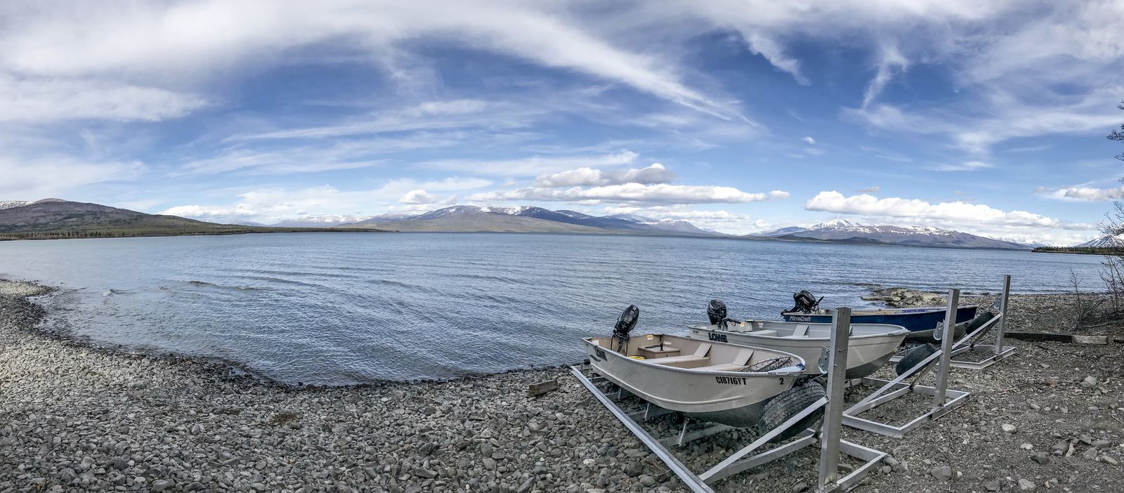 Panoramaussicht am Fish Lake an der Dalton Trail Lodge