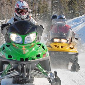 Schneemobile unterwegs im Yukon