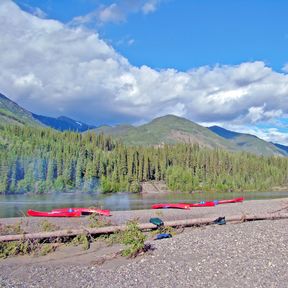 Kanus am Teslin River