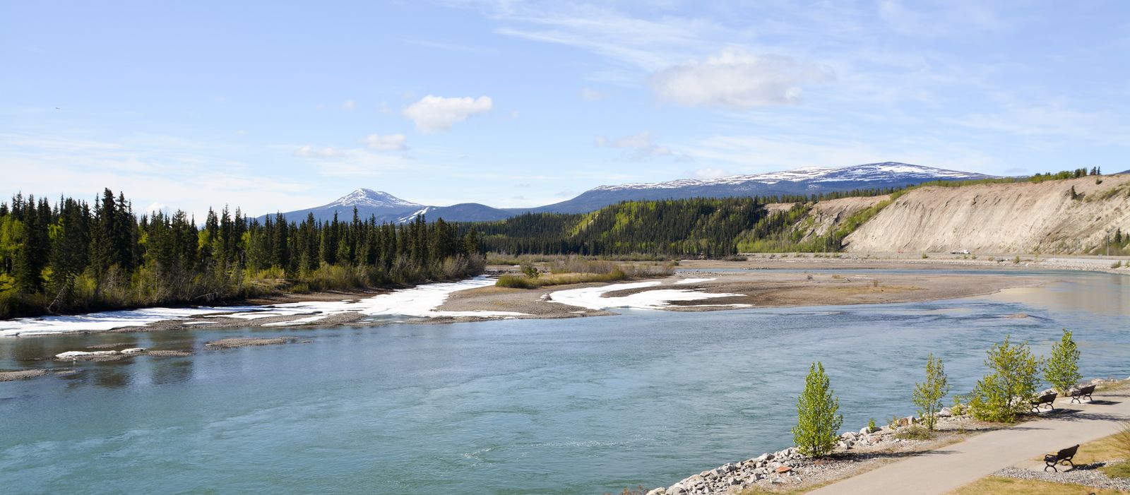 Der Blick von der SS Klondike auf das Yukon-Kuskokwim-Delta in Kanada