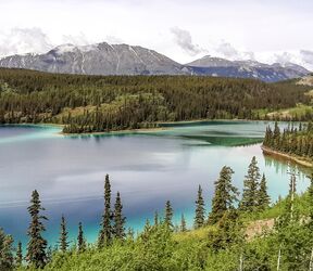 Blick über den Emerald Lake, Yukon Blick über den Emerald Lake, Yukon