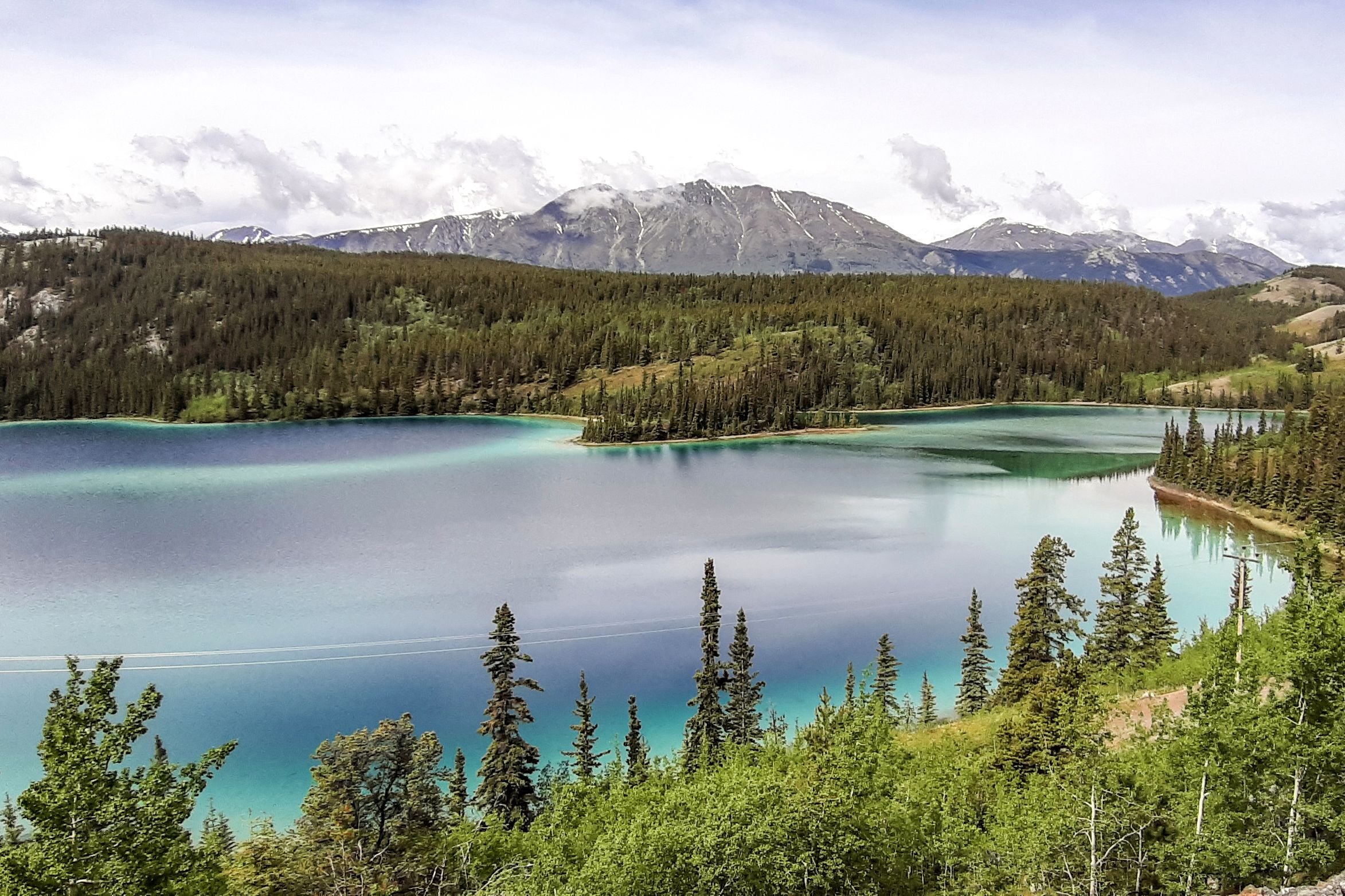 Blick über den Emerald Lake, Yukon