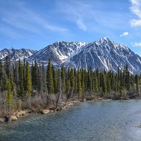 Aussicht auf das Bergpanorama des Kluane National Parks Aussicht auf das Bergpanorama des Kluane National Parks
