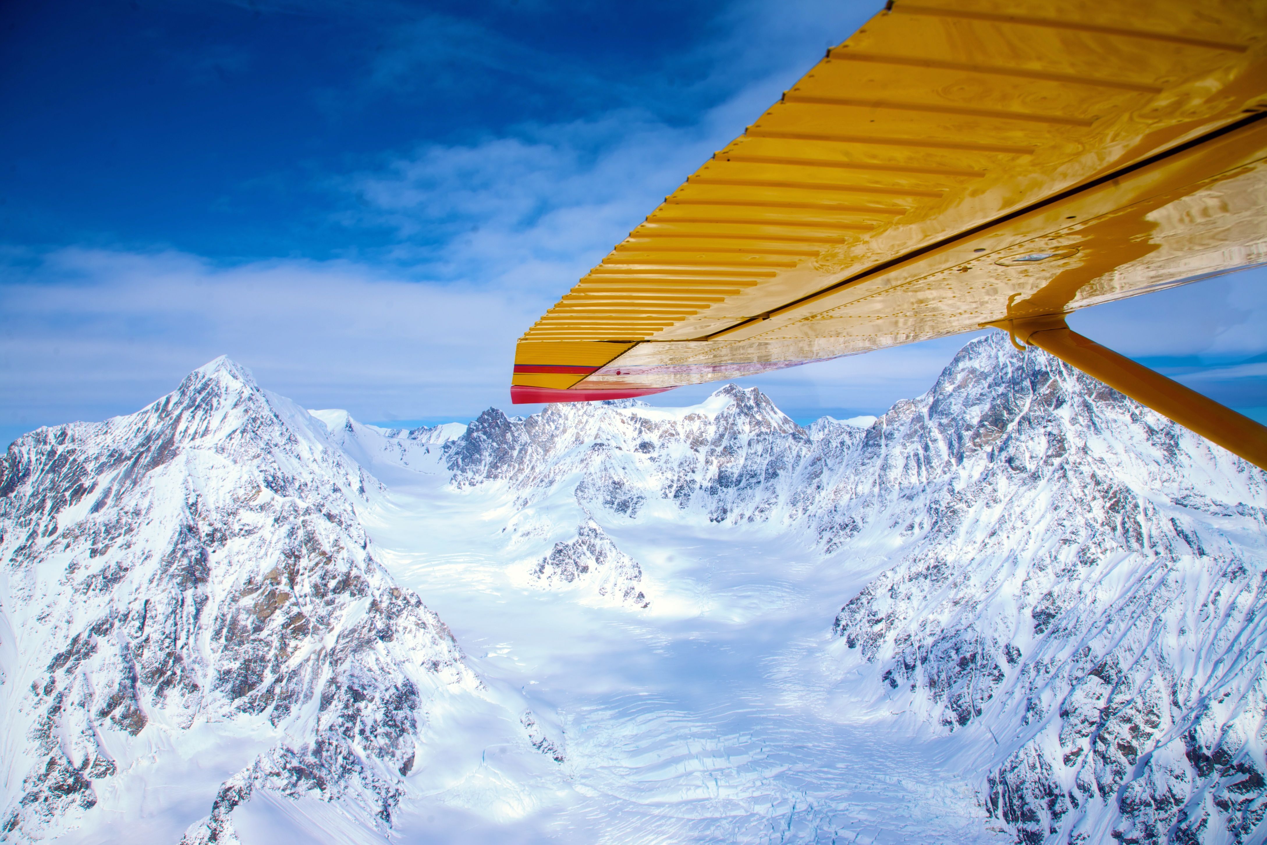 Flug Ã¼ber den Kluane Naionalpark im Winter