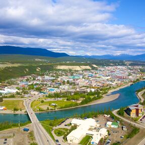 Luftansicht von Whitehorse in Yukon, Canada
