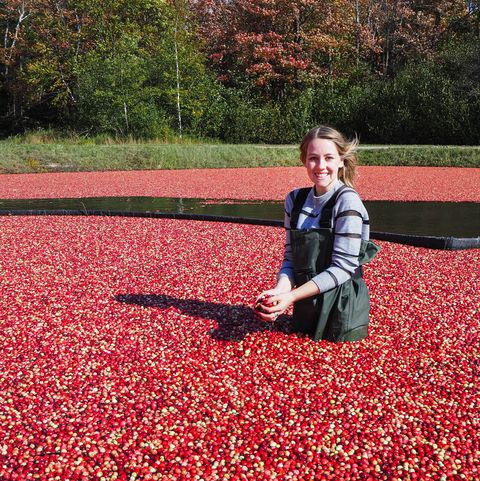 CANUSA Mitarbeiterin Jana Schoer im Cranberry-Paradies der Muskoka Lakes & Farm Winery in Ontario