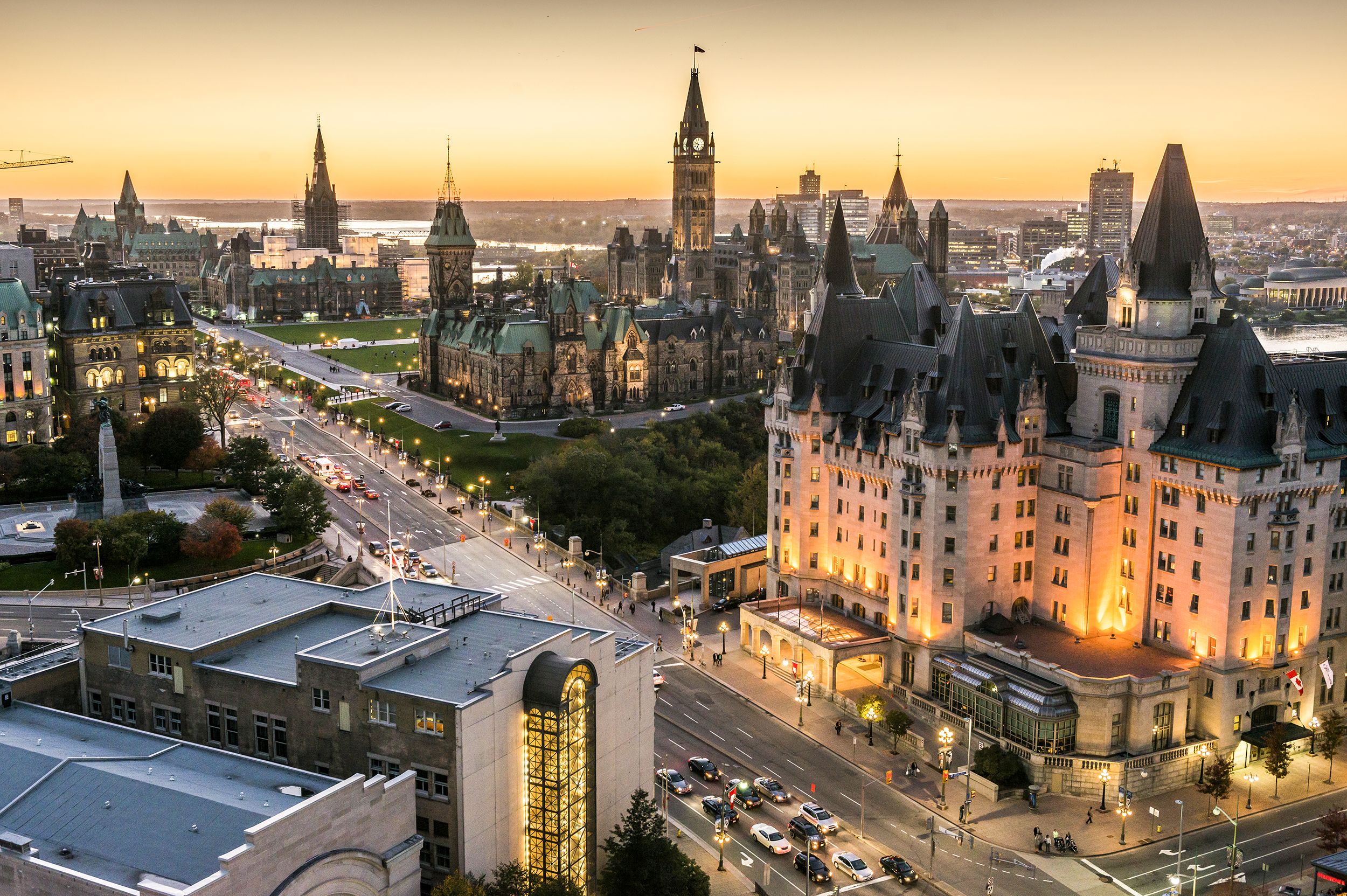 Lufatufnahme der Skyline von Ottawa, Kanada