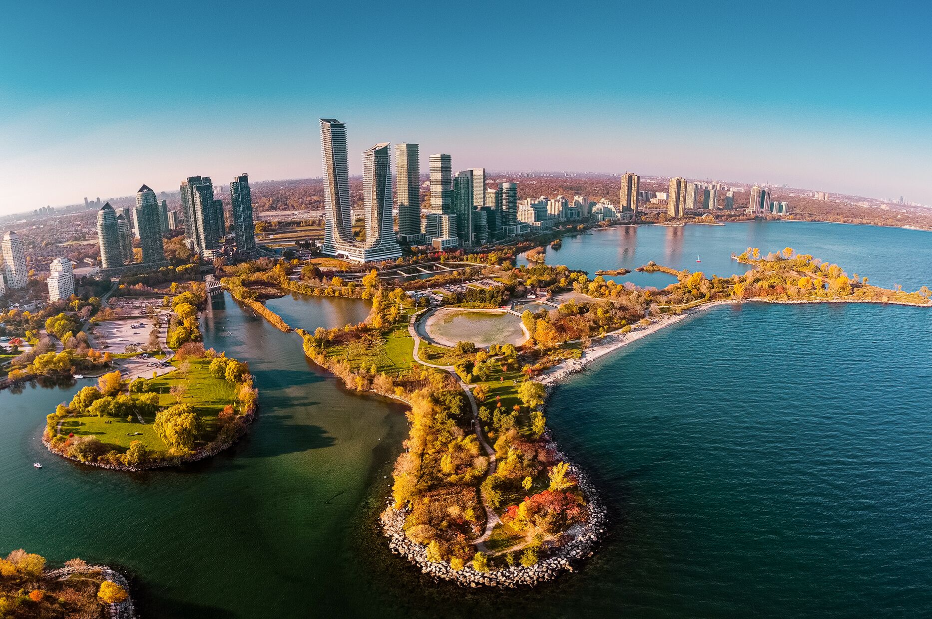 Atemberaubendes Luftbild des Humber Bay Parks in Toronto