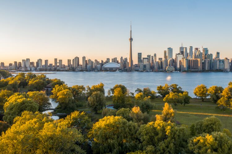 Romantische Skyline von Toronto Island