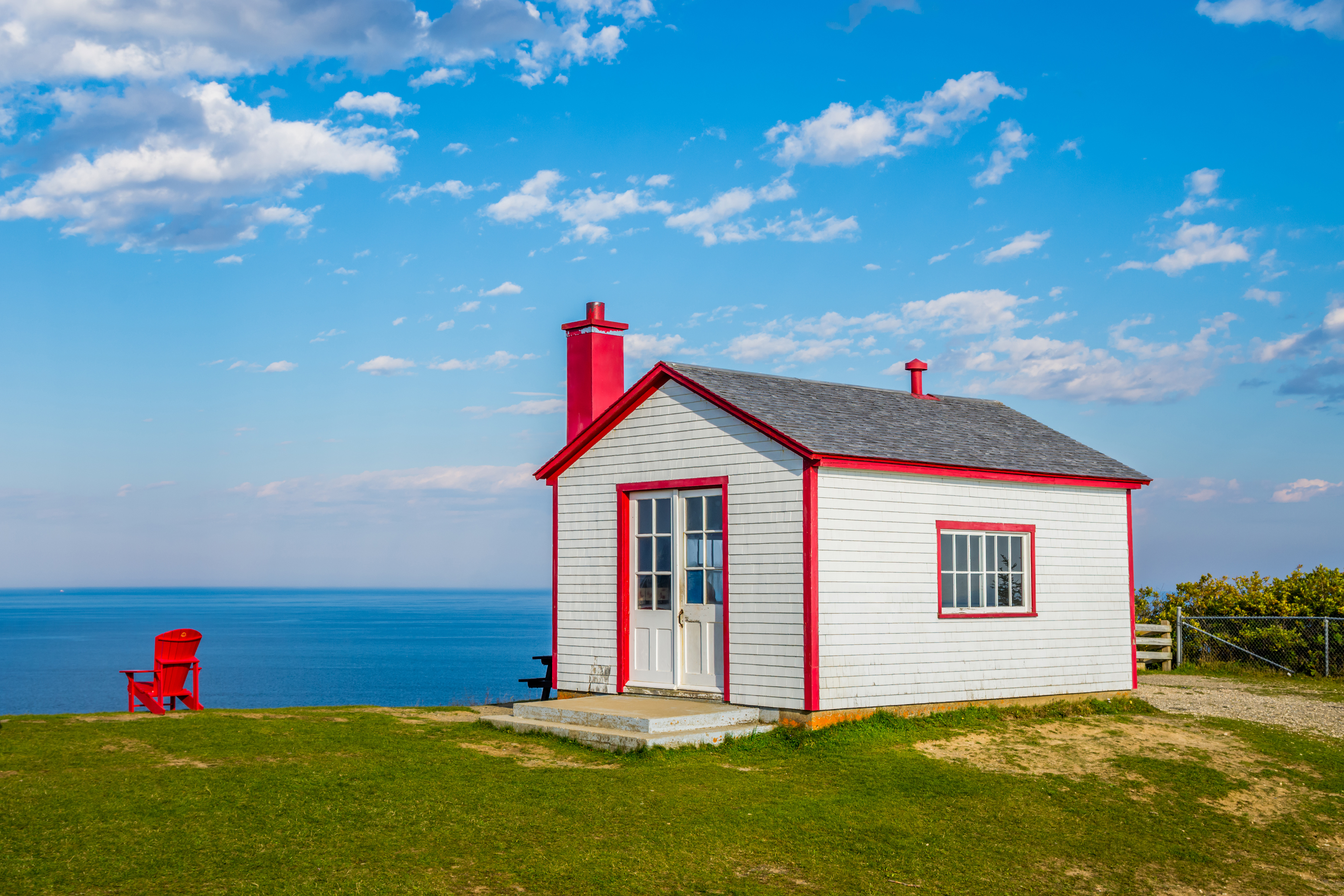Ein Häuschen am Cap Gaspé an der Spitze der Gaspé Peninsula in Québec