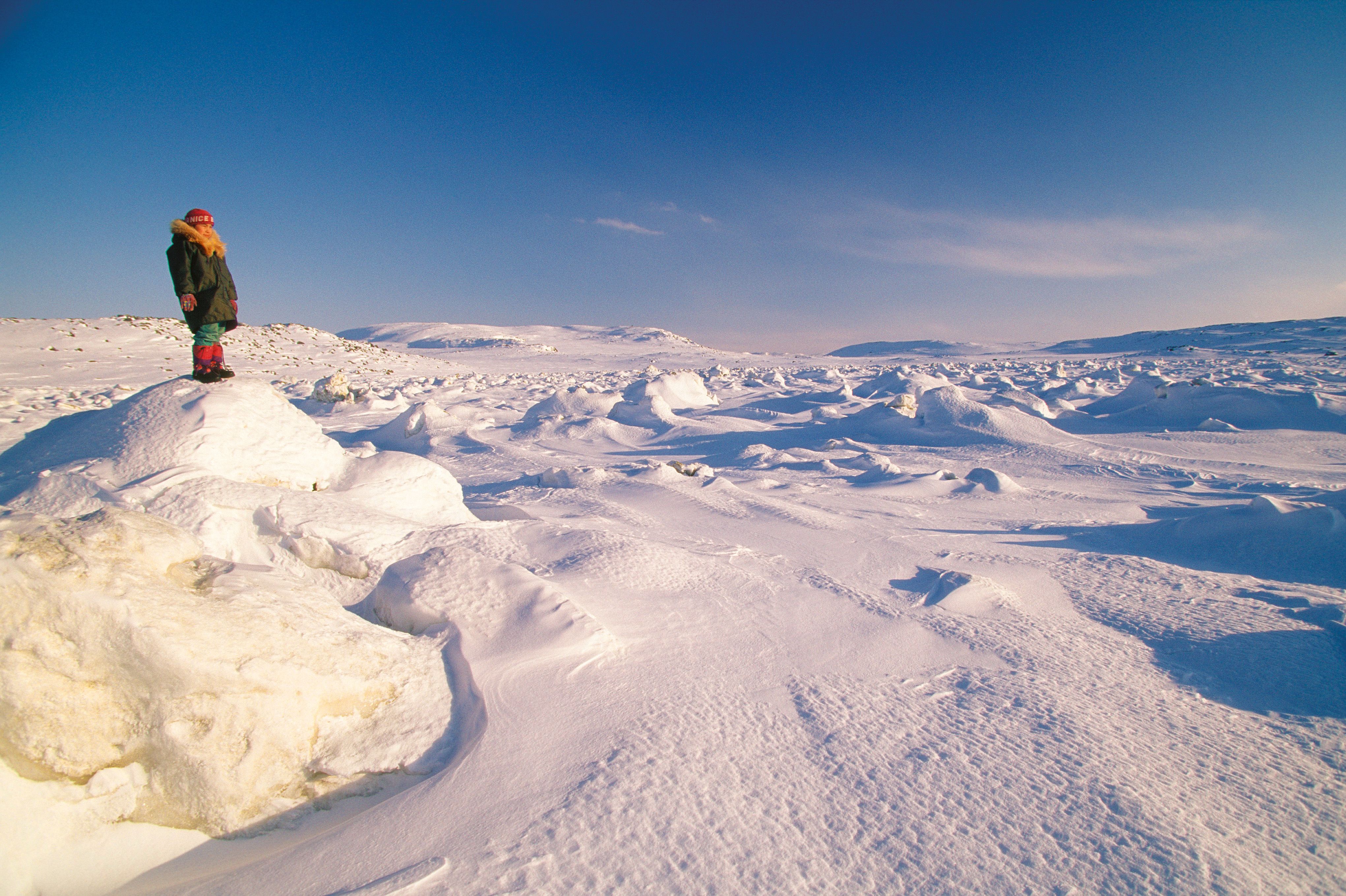 Die Region nunavik im Norden von Quebéc beherbergt weite Schneelandschaften