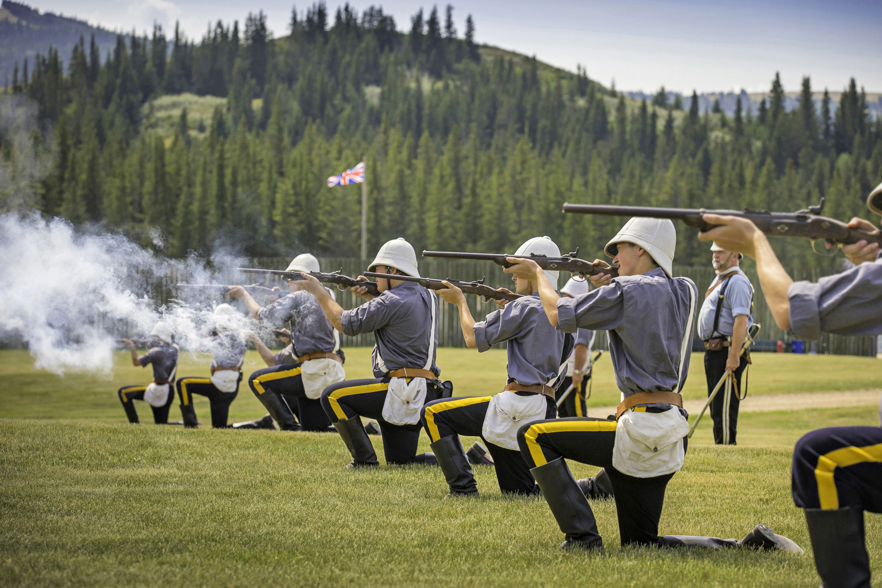 Soldaten in der Fort Walsh National Historic Site, Saskatchewan