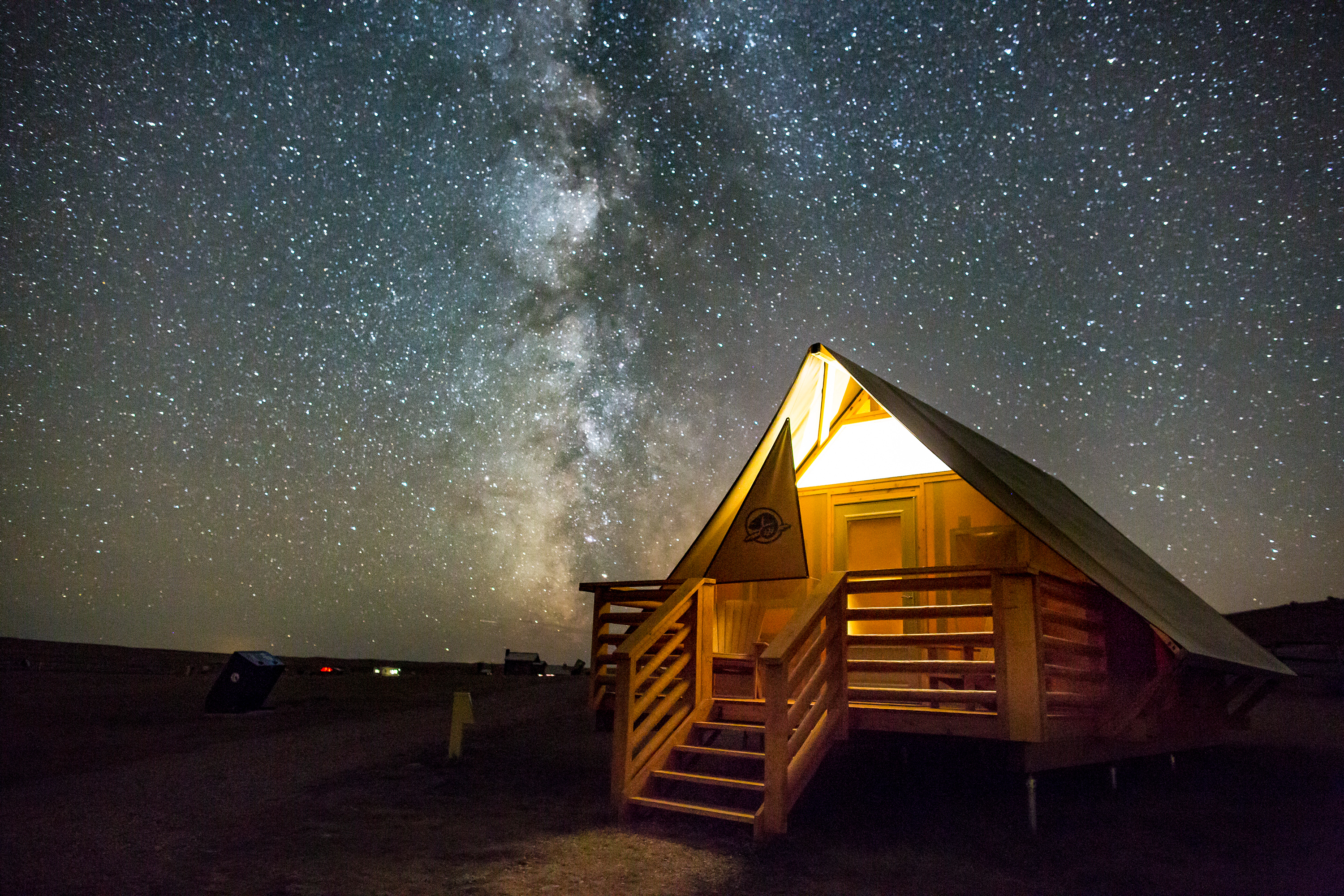 Camping unterm Sternenzelt im Grasslands National Park in Saskatchewan