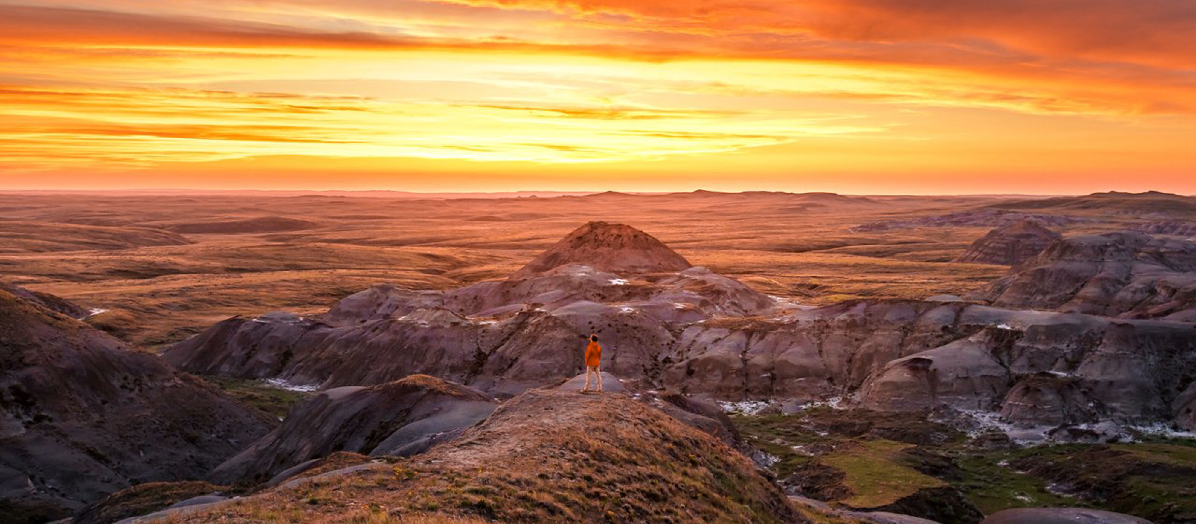 Traumhafter Sonnenuntergang im Grasslands National Park